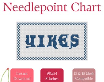 Yikes! Funny Needlepoint Stitch Chart | Easy Beginner Stitch Pattern (PDF Download)