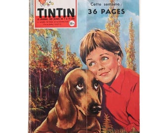 Original Le Journal de Tintin — November 1958, Tintin au Tibet, Vintage French Comic Magazine