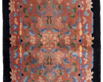 RARer Antiker Art Deco Chinesischer Teppich 6'10' x 4'10' | Kleiner abstrakter Akzent aus Wolle