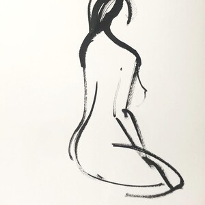 Ink Gesture Zeichnung 20 original Figur Geste Zeichnung / Malerei 15 "x 19" Chance Lee