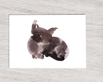 Black cat hand crossed , giclée print of original watercolor by Chance Lee, minimalist, wall art, gift, illustration