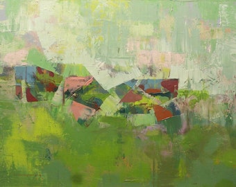 Cascade/ Original oil landscape painting on canvas 26" x 20" / Chance Lee/