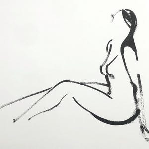 Ink Gesture Zeichnung 19 original Figur Geste Zeichnung/ Malerei 21 "x 15" Chance Lee