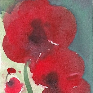 Original Aquarell 10x15cm - Poppies