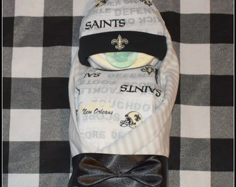 Neutral New Orleans S aints Themed Diaper Cake Baby-Adorable Baby Gift Or Shower Centerpiece