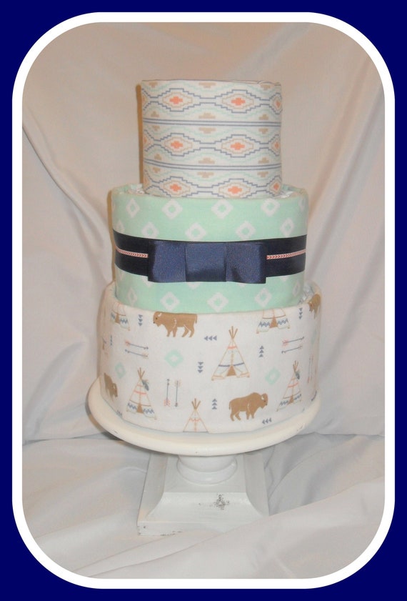 Baby Boy Diaper Cake Incredible Native American Buffalo Themed Etsy