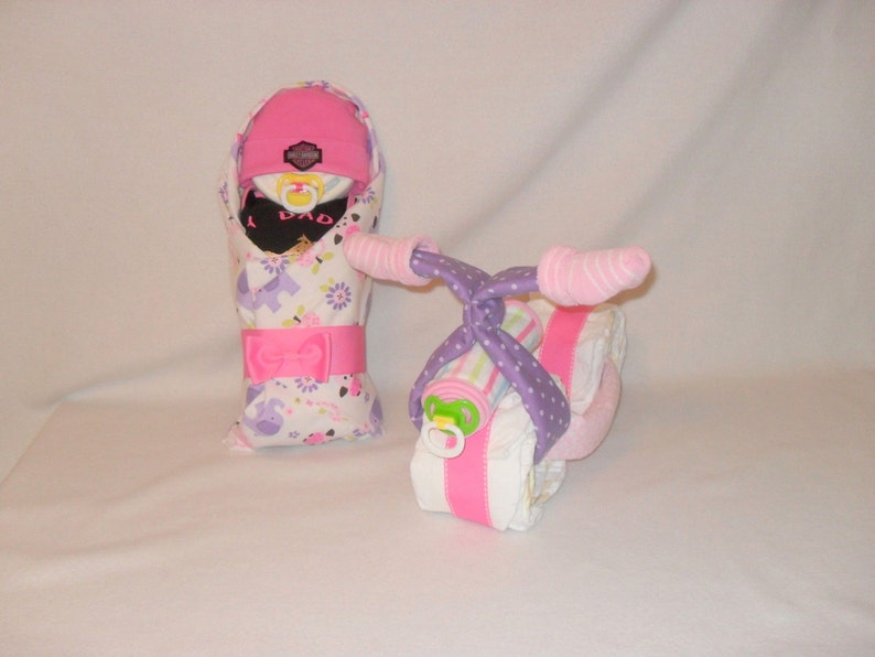 One Of A Kind-Diaper Motorcycle And Diaper Cake Baby-Boy and Girl Colors Available