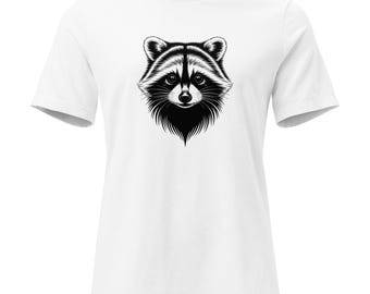 Camiseta con dibujo de mapache / Camiseta con detalles de vida silvestre del bosque para amantes de la naturaleza