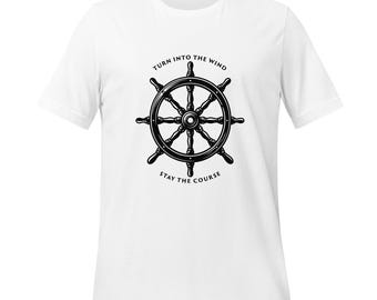 Ship Wheel T-Shirt | Minimalist Nautical Graphic | Classic Maritime Art