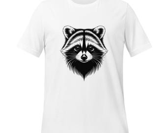 Camiseta con dibujo de mapache / Camiseta con detalles de vida silvestre del bosque para amantes de la naturaleza