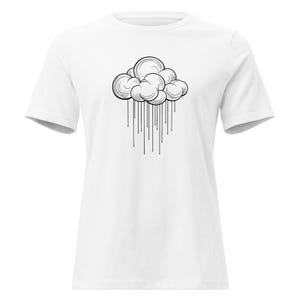 Moody Rain Cloud Crop Top, Line Art Minimalist