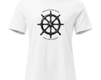 Ship Wheel T-Shirt | Minimalist Nautical Graphic | Classic Maritime Art