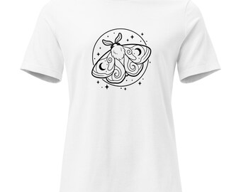 Mystical Moth Moon T-Shirt, Lunar Nature Design