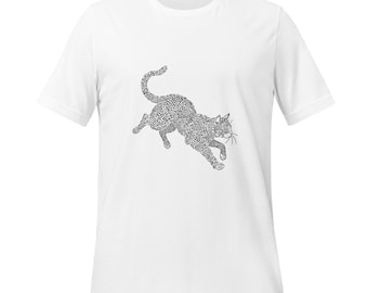 Cat Maze Line Art T-Shirt | Minimalist Graphic Tee