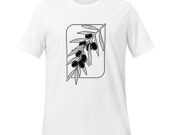 Olive Branch T-Shirt | Minimalist Botanical Art | Peace Symbol Graphic