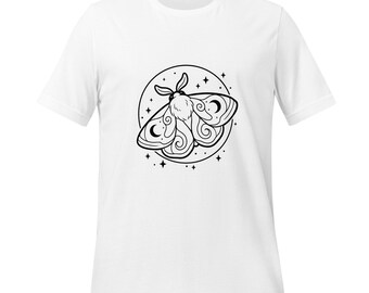 Mystical Moth Moon T-Shirt, Lunar Nature Design