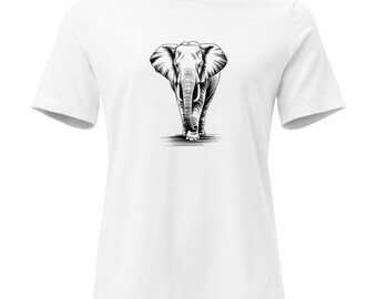 Elephant Line Art T-Shirt | Minimal Safari Wildlife Tee for Animal Lovers