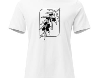 Olive Branch T-Shirt | Minimalist Botanical Art | Peace Symbol Graphic
