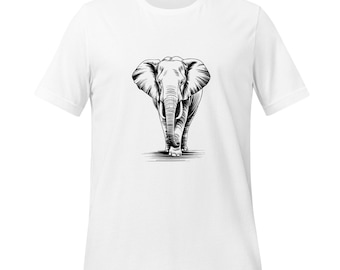 Elephant Line Art T-Shirt | Minimal Safari Wildlife Tee for Animal Lovers