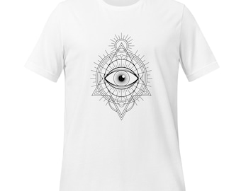 Auge sehendes T-Shirt | Minimal Art Line Art | Spirituelles Symbol Design