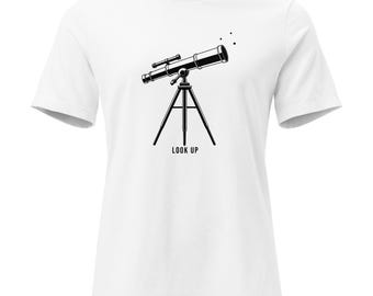 Telescope Symbol T-Shirt | Minimalist Stargazer Design | Cosmic Exploration Graphic