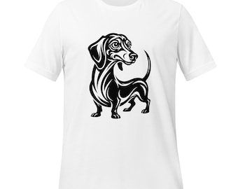 Cool Dachshund Line Art T-Shirt | Stylish Dog Illustration | Minimal Attitude Design
