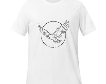 Hawk Line Art T-Shirt | Flowing Minimal Wildlife Tee for Bird & Nature Lovers