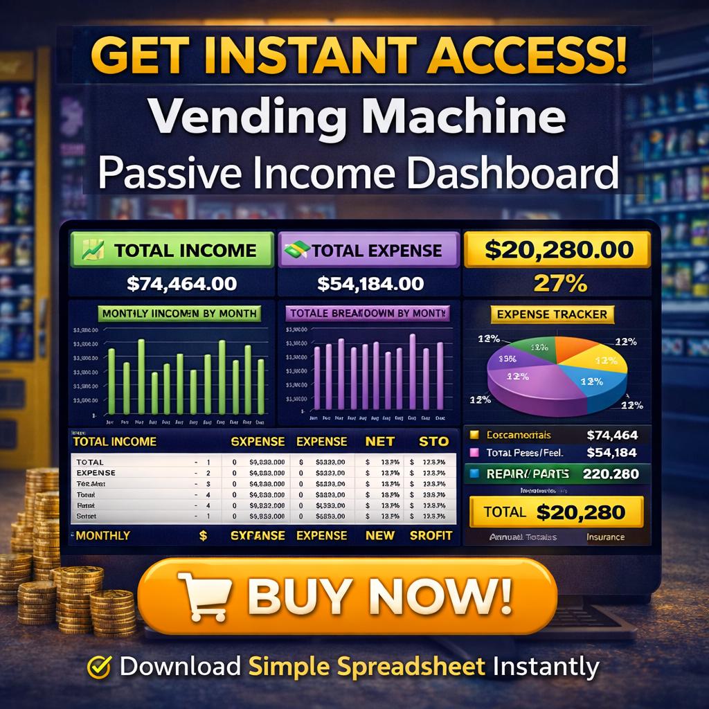 Vending Machine Income Expense Tracker | Monthly Profit Dashboard ...