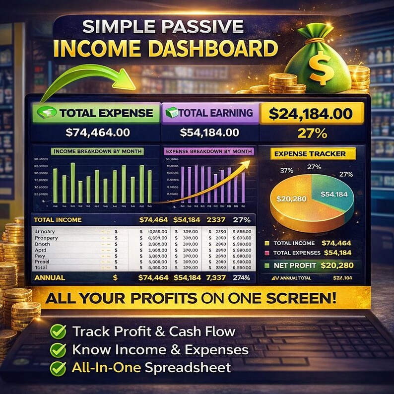 Vending Machine Income Expense Tracker | Monthly Profit Dashboard ...
