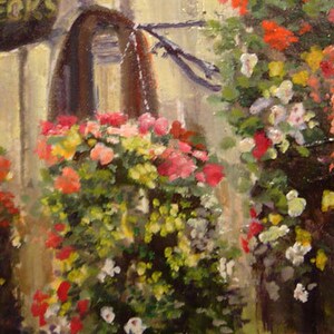 Cestini di fiori appesi in colori caldi, carta bianca floreale, Fiore Basket Immagine Wall Art, Fiore Parete Decor, Doccia Regalo, Regalo Casariscaldante