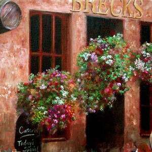 Farmhouse Decor, Flowers, Scotland, Wall Art, Housewarming Gift, Art Print, Mothers Day Gift, Gift For Her, Rustic Home Decor, Pink, Green
