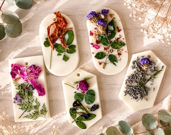 Colección Sunlit Escape / Bolsitas y pastillas de cera botánica / Soja natural / Flores secas / Fragancia veraniega para el hogar
