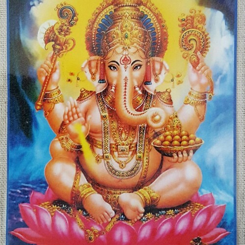 Ganesh Card Lord Ganesh Hindu God Yoga Meditation Card | Etsy