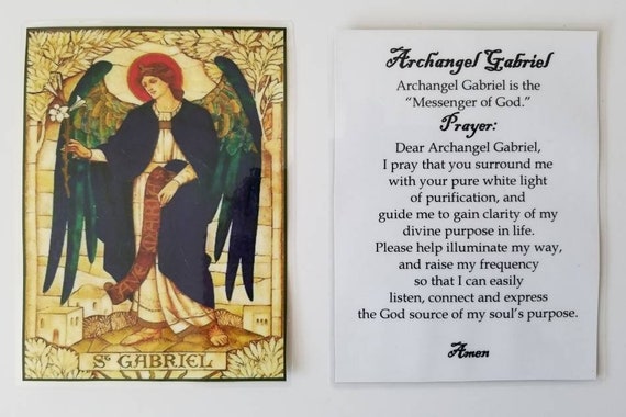 Prayer To Archangel Gabriel Laminated Prayer Card