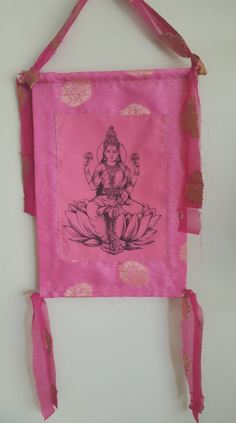 Lakshmi Fabric Hand Printed Lakshmi on Fabric Goddess Etsy