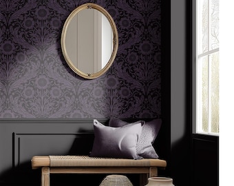 Witchy Vintage Wallpaper, Moody Botanical Wall Decor, Peel and Stick (Removable)