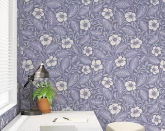 William Morris-Inspired Vintage Floral Wallpaper, Victorian Botanical Removable Wallpaper
