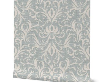 Victorian Damask Wallpaper, Vintage Wallpaper, Peel + Stick Removable