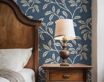 French Country Wallpaper, Vintage Botanical Foliage Wallpaper, Cottagecore Farmhouse, Removable Peel and Stick