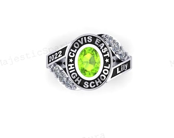 Custom Graduation Ring • Sterling Silver, Personalized Class of 2025
