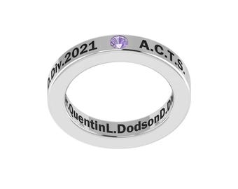 Custom Engraved Graduation Ring • Sterling Silver Class of 2025 Band