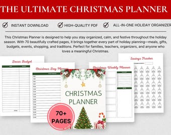 Planificador navideño festivo, organizador de vacaciones (descarga en PDF)
