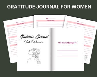 Gratitude Journal For Women | Digital Journal, Daily Gratitude Journal, Self Care Journal, Mindfulness Journal, Mental Health