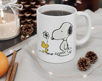 Woodstock and Snoopy Double Sided Mug | Ceramic Coffee Cup