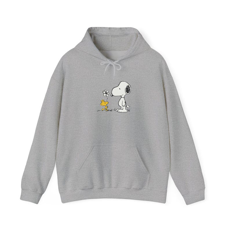 Cute Snoopy & Woodstock Hoodie | Soft, Warm, and Cozy Cotton-Poly Blend Pullover | Gildan 18500 Hoodie | Variety of Colors image 5