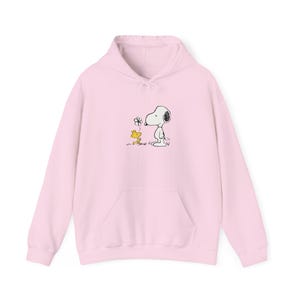 Cute Snoopy & Woodstock Hoodie | Soft, Warm, and Cozy Cotton-Poly Blend Pullover | Gildan 18500 Hoodie | Variety of Colors image 11