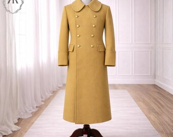 Vintage 1951 US Air Force Wool Overcoat - Mens Blue Deck Coat (37
