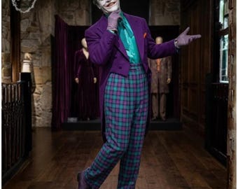 Jokerpak Jack Nicholson – Batman-cosplay uit 1989 | Joker-outfit | Paarse geklede jas | Halloween-kostuum