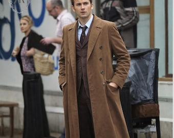 Tenth Doctor bruine wollen trenchcoat | David Tennant-cosplayoverjas
