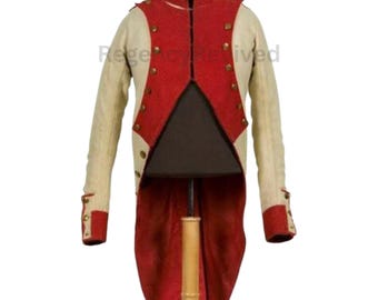 Rode militaire slipjas | Vintage officiersuniform jas | Historisch kostuum | Handgemaakte re-enactmentrok voor cosplay